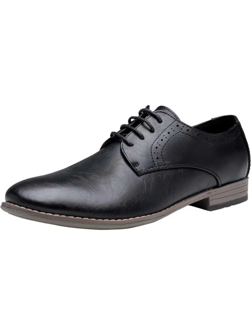 Men's Black Leather Formal Non Slip Wedding Oxford Derby Dress Shoes